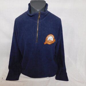 ENVIRONMENT Mens XL Oversized 1/4 Zip Blue Fleece Rankin Inlet Polar Bear NEW